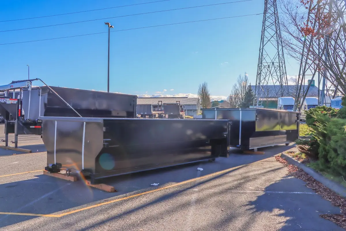 Roll-off dumpster ready for waste disposal at job site for Construction Dumpster Rental in Federal Heights